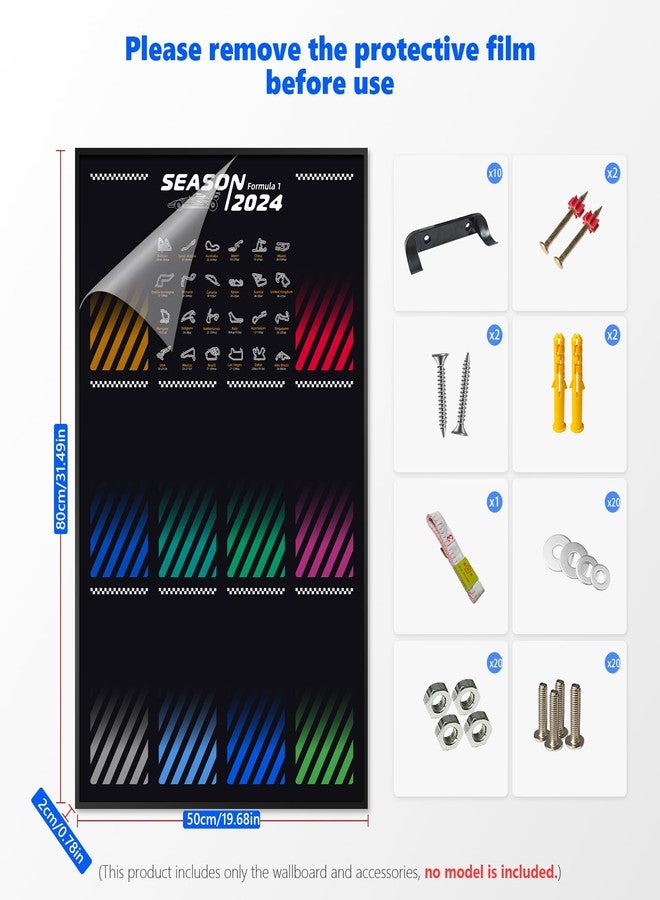 WETCEAOM Display Wallboard for Lego Speed Champions 10-in-1 F1 Car 77242,77243,77244,77245,77246,77247,77248,77249,77250,77251, Ideas for Lego Car Wall Mount Frame Lover, Model not Included(With Hook) - Image 3